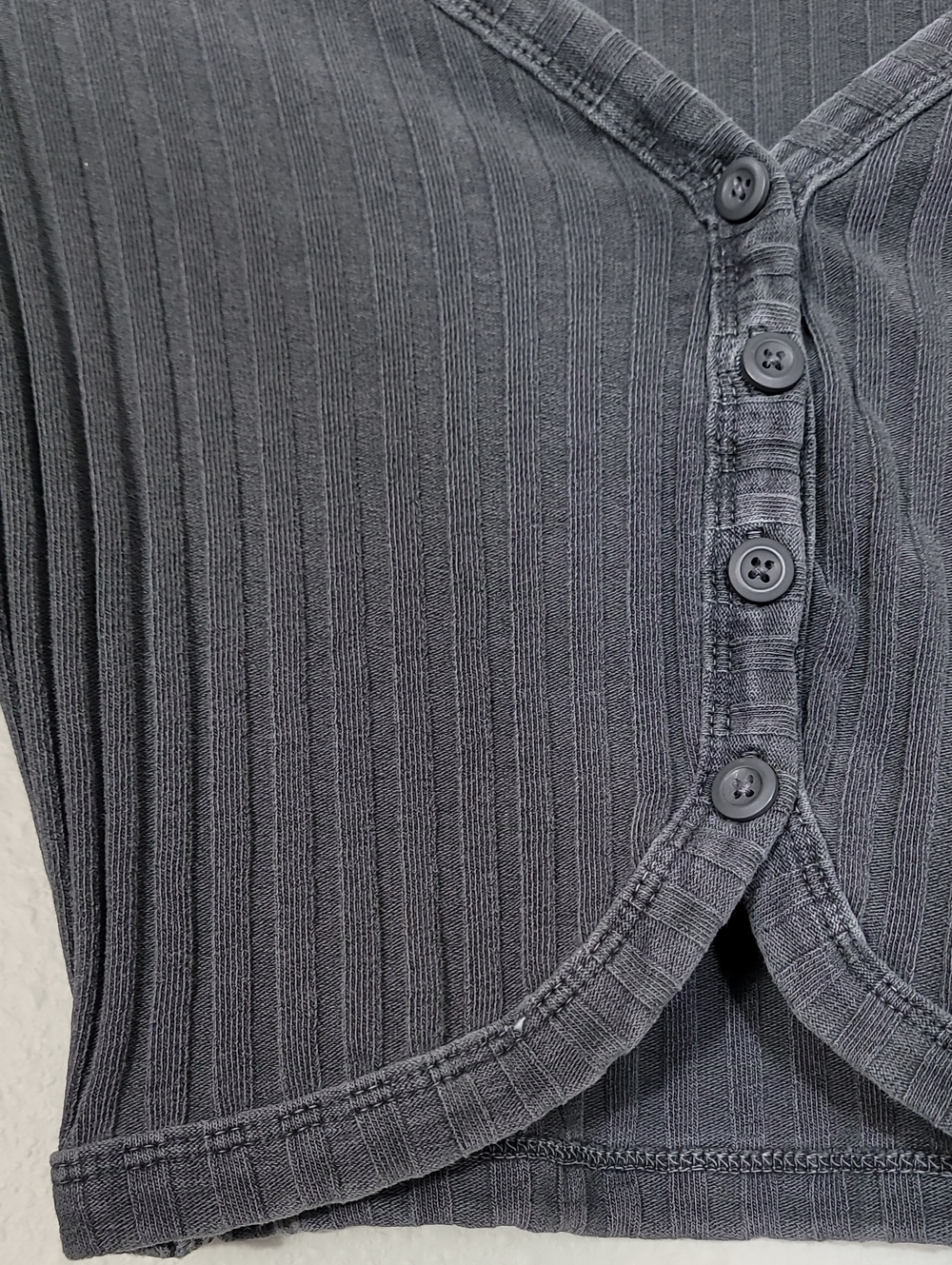 Aerie Cropped Ribbed Cardigan Size Small Gray Fitted Long Sleeve Layering Top - Picture 4 of 11